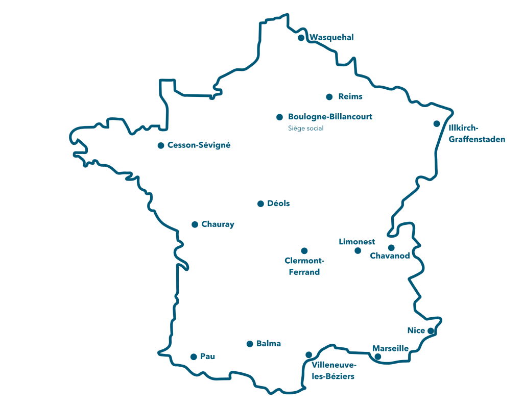 Carte de France des agences Smart Rx
