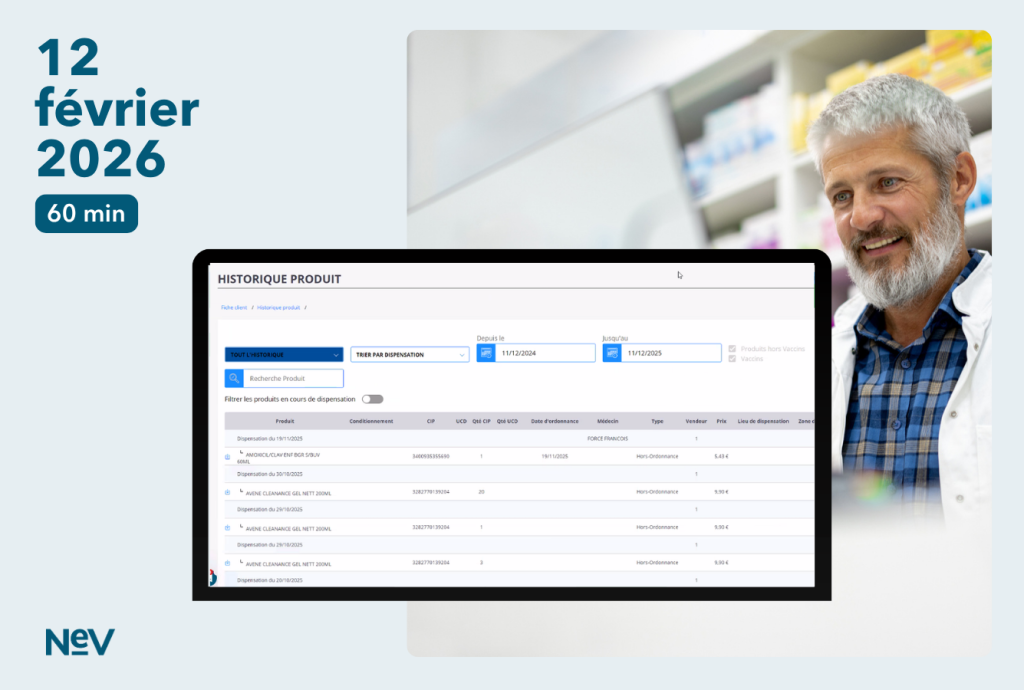 Interface historique produit dans smart rx