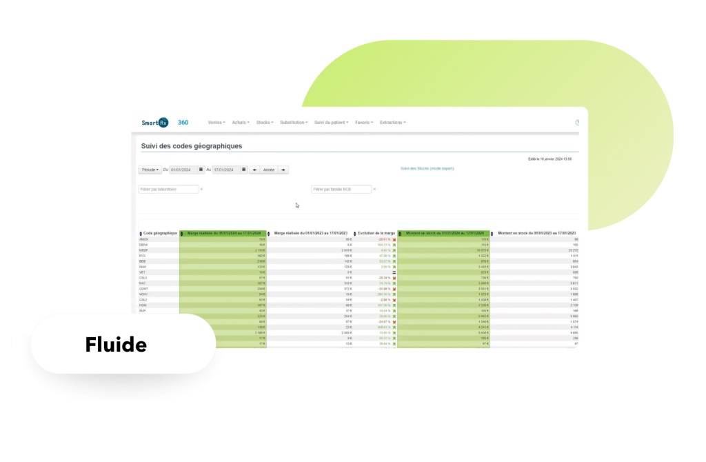 Capture d'ecran gestion de stocks