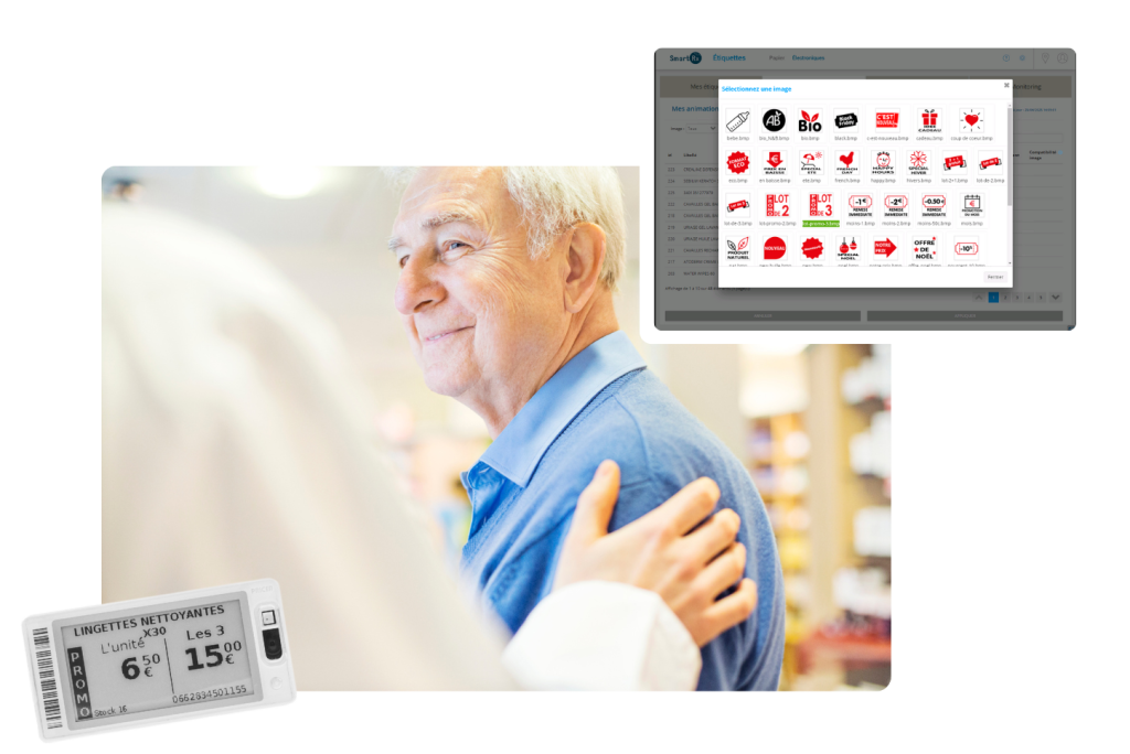 Main d'un pharmacien sur l'épaule d'un patient