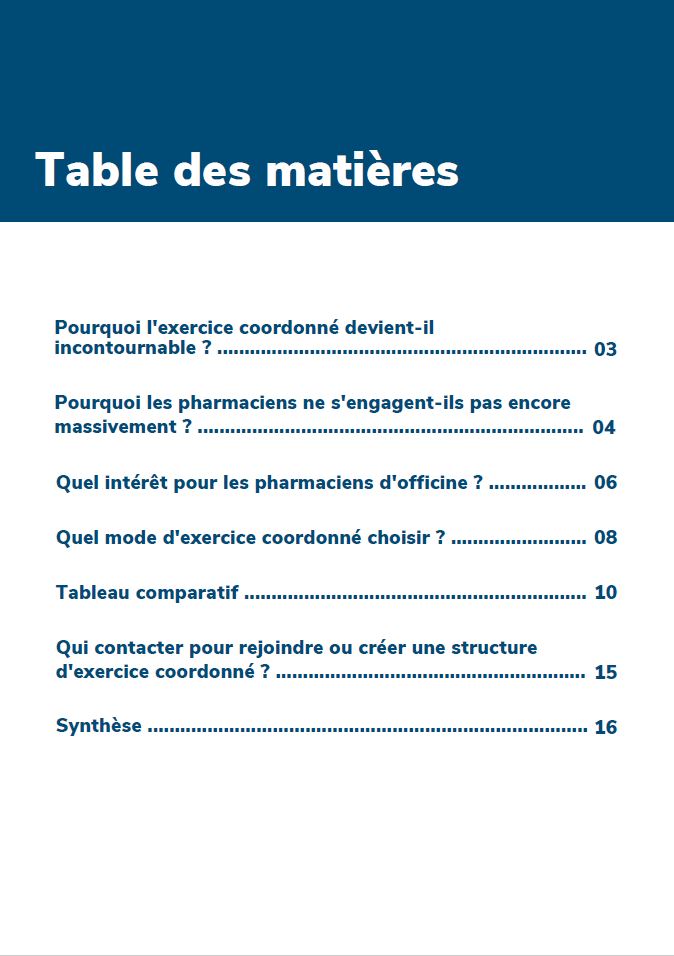 Sommaire du guide Smart Rx sur l'exercice coordonné