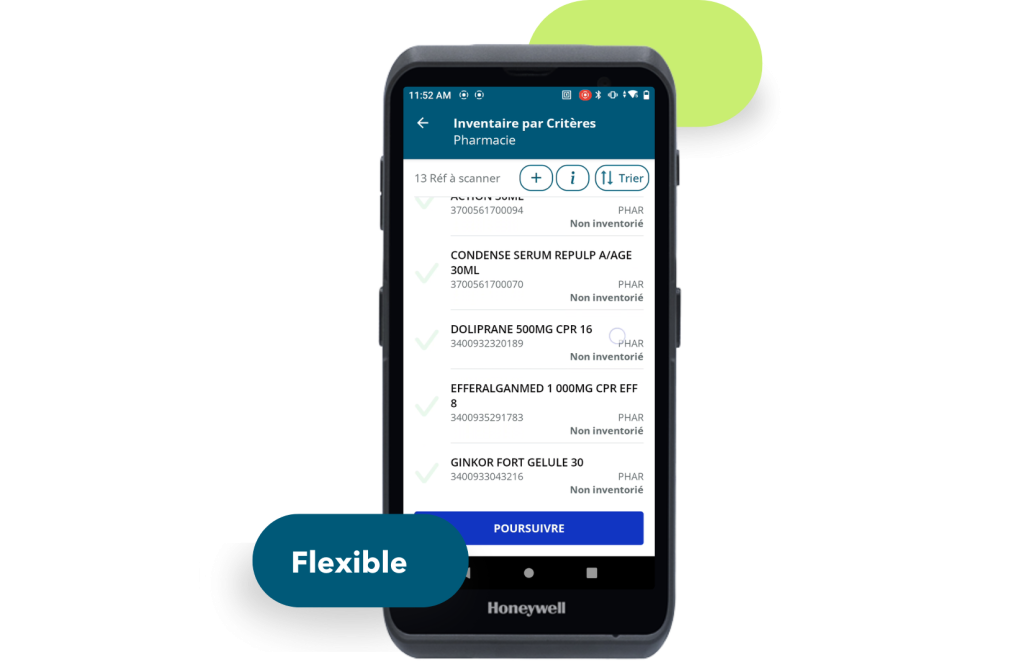 Capture d'ecran d'un inventaire sur smart rx logi-stock