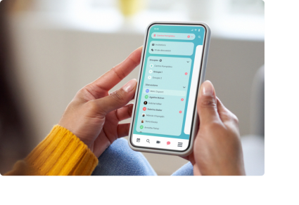 Smartphone avec Maiia Connect ouvert.