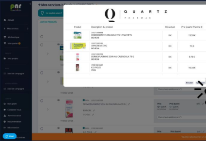 Application des prix quartz avec la solution Quartz-Pricing