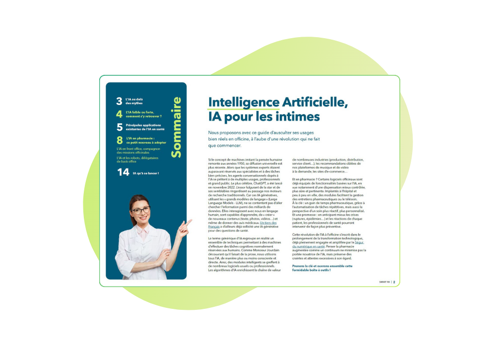 Aperçu de l'intérieur du guide sur l'intelligence artificielle en pharmacie
