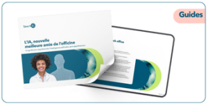 Aperçu de deux pages du guide sur l'intelligence artificielle en pharmacie