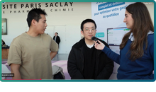 Etudiants en interview à la faculté de pharmacie de paris saclay