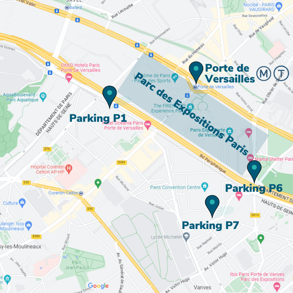 Carte des emplacements parking