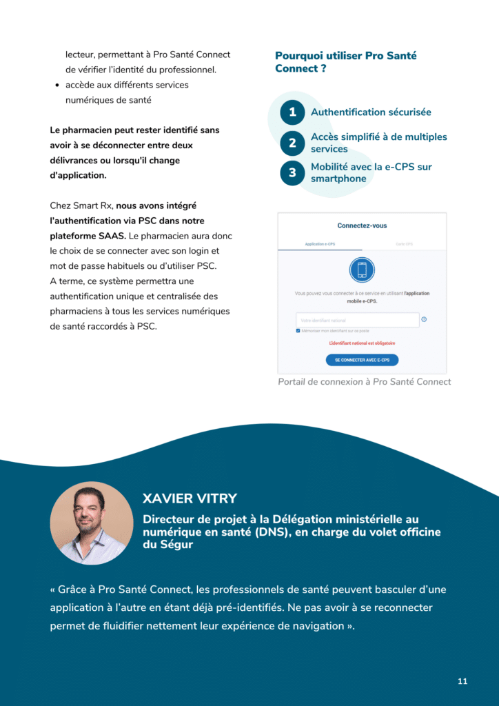 Aperçu page Pro Santé Connect