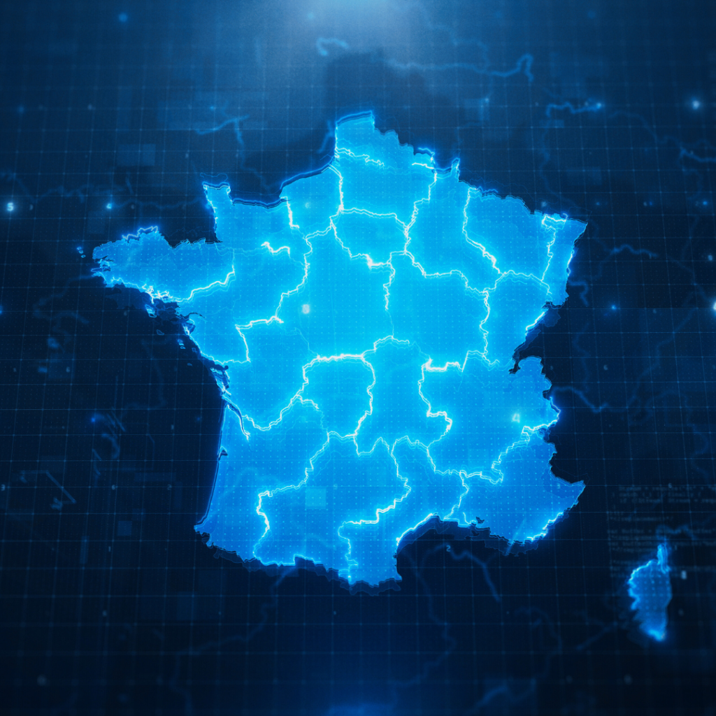 Carte de France bleue