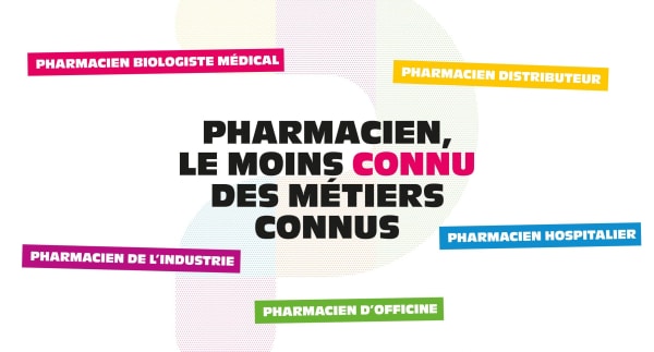 Affiche de communication de l'ordre national des pharmaciens pour sensibiliser les jeunes et pallier la pénurie de personnel en pharmacie